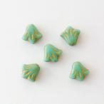 Yahoo! Yahoo!ショッピング(ヤフー ショッピング)チェコビーズ リリー9/8mm グリーンターコイズ 5個 パーツ アクセサリー ハンドメイド 手芸 手作り 素材