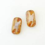 チェコビーズ レクタングルZカット16/8mm オールドローズ 2個 パーツ アクセサリー ハンドメイド 手芸 手作り 素材