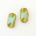 チェコビーズ レクタングルZカット16/8mm ホリゾンブルー 2個 パーツ アクセサリー ハンドメイド 手芸 手作り 素材