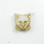 チェコビーズ シンキングキャット 17mm ホワイト 1個 パーツ アクセサリー ハンドメイド 手芸 手作り 素材