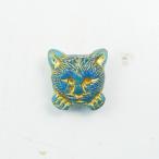 チェコビーズ シンキングキャット 17mm カプリブルー 1個 パーツ アクセサリー ハンドメイド 手芸 手作り 素材