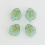 チェコビーズ リーフ12x15mm ジルコンマットゴールド 4個 パーツ アクセサリー ハンドメイド 手芸 手作り 素材