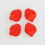 チェコビーズ リーフ12x15mm シャムルビー 4個 パーツ アクセサリー ハンドメイド 手芸 手作り 素材
