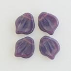 チェコビーズ リーフ12x15mm パープルオパール 4個 パーツ アクセサリー ハンドメイド 手芸 手作り 素材