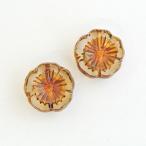 チェコビーズ ハワイアンフラワー14x14mm クリスタルピカソ 2個 パーツ アクセサリー ハンドメイド 手芸 手作り 素材