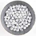 チェコビーズ FPラウンド6mm クリスタル/ホワイト 2トーン 20個 パーツ アクセサリー ハンドメイド 手芸 手作り 素材