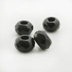チェコビーズ FPドーナツ大穴6/9mm ジェット 4個 パーツ アクセサリー ハンドメイド 手芸 手作り 素材