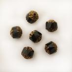 Yahoo! Yahoo!ショッピング(ヤフー ショッピング)チェコビーズ FPダブルフェイス8mm ブラック・ブロンズ 6個 パーツ アクセサリー ハンドメイド 手芸 手作り 素材