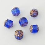 チェコビーズ FPダブルフェイス8mm サファイア・ブロンズ 6個 パーツ アクセサリー ハンドメイド 手芸 手作り 素材