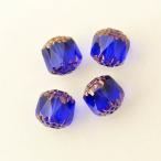 チェコビーズ FPダブルフェイス10mm ダークサファイア・ブロンズ 4個 パーツ アクセサリー ハンドメイド 手芸 手作り 素材