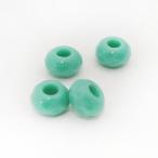 チェコビーズ FPドーナツ大穴6/9mm グリーンターコイズ 4個 パーツ アクセサリー ハンドメイド 手芸 手作り 素材