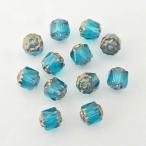 チェコビーズ FPダブルフェイス6mm ピーコックブルー・ブロンズ 12個 パーツ アクセサリー ハンドメイド 手芸 手作り 素材
