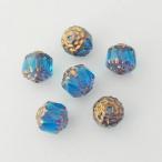 Yahoo! Yahoo!ショッピング(ヤフー ショッピング)チェコビーズ FPダブルフェイス8mm アクアマリン・ブロンズ 6個 パーツ アクセサリー ハンドメイド 手芸 手作り 素材