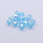 チェコビーズ スクエア ソロバン バイコーン マシンカット 5mm 15個 アクアマリンABマシンカット ガラス ビーズ アクセサリー ハンドメイド パーツ 手芸