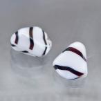 Yahoo! Yahoo!ショッピング(ヤフー ショッピング)チェコビーズ バチ ストライプ柄15/12mm ホワイト 2個 パーツ アクセサリー ハンドメイド 手芸 手作り 素材