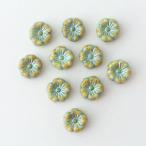 チェコビーズ プラムビーズ9mm ライトブラウン・シャイニーブルー 10個 パーツ アクセサリー ハンドメイド 手芸 手作り 素材