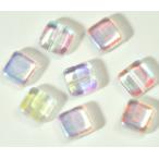 チェコビーズ スクエアー8/8mm クリスタルAB 12個 パーツ アクセサリー ハンドメイド 手芸 手作り 素材