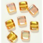 チェコビーズ スクエアー8/8mm トパーズAB 12個 パーツ アクセサリー ハンドメイド 手芸 手作り 素材