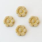 チェコビーズ プラムビーズ14mm ベージュ・ゴールド 4個 パーツ アクセサリー ハンドメイド 手芸 手作り 素材