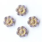 チェコビーズ プラムビーズ14mm ライラック・ゴールド 4個 パーツ アクセサリー ハンドメイド 手芸 手作り 素材