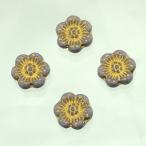 チェコビーズ プラムビーズ14mm パープル・ゴールド 30個 パーツ アクセサリー ハンドメイド 手芸 手作り 素材