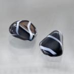 Yahoo! Yahoo!ショッピング(ヤフー ショッピング)チェコビーズ バチ ストライプ柄15/12mm ブラック 2個 パーツ アクセサリー ハンドメイド 手芸 手作り 素材