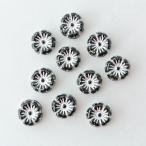チェコビーズ プラムビーズ9mm ブラック・シルバー 10個 パーツ アクセサリー ハンドメイド 手芸 手作り 素材