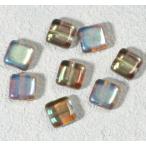 チェコビーズ スクエアー8/8mm ブラックダイヤAB 12個 パーツ アクセサリー ハンドメイド 手芸 手作り 素材