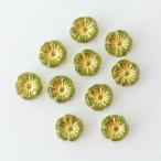 チェコビーズ プラムビーズ9mm オリーブ・ゴールド 10個 パーツ アクセサリー ハンドメイド 手芸 手作り 素材