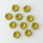 チェコビーズ プラムビーズ9mm ライムグリーン・ゴールド 10個 パーツ アクセサリー ハンドメイド 手芸 手作り 素材