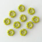 チェコビーズ プラムビーズ9mm ライムグリーン・シルバー 10個 パーツ アクセサリー ハンドメイド 手芸 手作り 素材