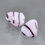 チェコビーズ バチ ストライプ柄15/12mm ライトローズ 2個 パーツ アクセサリー ハンドメイド 手芸 手作り 素材