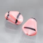 チェコビーズ バチ ストライプ柄 15×12mm サーモン 2個 ガラス ビーズ ハンドメイド 手芸 パーツ アクセサリー