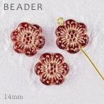 チェコビーズ プラムビーズ14mm シャム・コパー 30個 パーツ アクセサリー ハンドメイド 手芸 手作り 素材