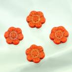 チェコビーズ プラムビーズ14mm オレンジ・コパー 30個 パーツ アクセサリー ハンドメイド 手芸 手作り 素材