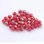 Yahoo! Yahoo!ショッピング(ヤフー ショッピング)チェコビーズ PBラウンド6mm レッドマットカプリゴールド 50個 パーツ アクセサリー ハンドメイド 手芸 手作り 素材