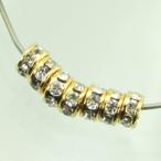 平ロンデル 4.8mm クリスタル/ゴールド 6個