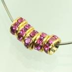 平ロンデル ローズ＆ゴールド 6mm 6個 メタルパーツ ロンデル アクセサリー ハンドメイド パーツ 材料 手芸 メタル ビーズ