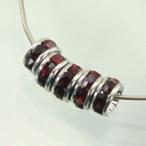 平ロンデル シャム＆ロジウム 6mm 6個 メタルパーツ ロンデル アクセサリー ハンドメイド パーツ 材料 手芸 メタル ビーズ