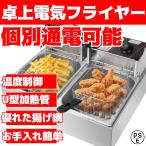 電気フライヤー 卓上電気フライヤー ダブルシリンダー ダブルスクリーン 12L ステンレス鋼 防錆性 家庭用 揚げ物器 天ぷら 二槽式 業務用 個別通電可能 大容量
