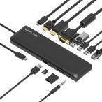 WAVLINK USB-C ドッキングステーション 12-in-1ハブ 4K HDMI プルディスプレイType-Cアダプター、ディスプレイポートとV