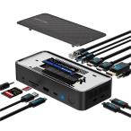 WAVLINK USB Cドッキングステーション、13-In-1タイプCドックと10GbpsM.2 PCIe/SATA SSDエンクロージャー、トリプ