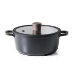 SENSARTE кастрюля с двумя ручками 20cm глубокий type настольный кастрюля IH/ газ огонь соответствует PFOA свободный ожоги имеется трудно стекло крышка имеется . починка простой один год гарантия черный 
