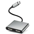 USB C変換アダプタ USB C デュアル HDMI変換アダプタ ハブ 4K 2-IN-1 分配器 同時出力 Type C hdm i 2ポート拡張