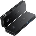 Lemorele USB Cドッキングステーションhdmi２つ LAN タイプC ハブ デュアル HDMI+DP 4K60Hz MST 3画面拡張トリ