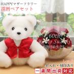 還暦祝い 女性 プレゼント 赤いちゃんちゃんこを着た 還暦ベアセット HAPPYマザーフラワー 赤色 1週間発送コース プリザーブドフラワー 名入れ 花 赤いもの