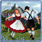 ショッピングフェイラー フェイラー スプリングダンス・ライトブルー 　2024年度限定品　#fel009962 25cmx25cm 【柄の組み合わせ自由で２枚以上はメール便で送料無料】