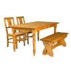 カントリー調 ダイニングセット ダイニングテーブル4点セット 食卓セット パイン材 オイル塗装 引出し付き 木製 完成品 ファーマー