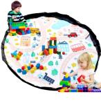 ショッピングプールマット 【幼稚園教諭監修】TheMUSE プレイマット おもちゃ箱 収納袋 おもちゃ 収納 道路柄 直径140cm プールマット お片付け簡単(CITY