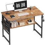 YeTom 机 pcデスク ラック付きデスク パソコンデスク つくえ 幅100cm×奥行50cm 収納袋付き 勉強机 デ